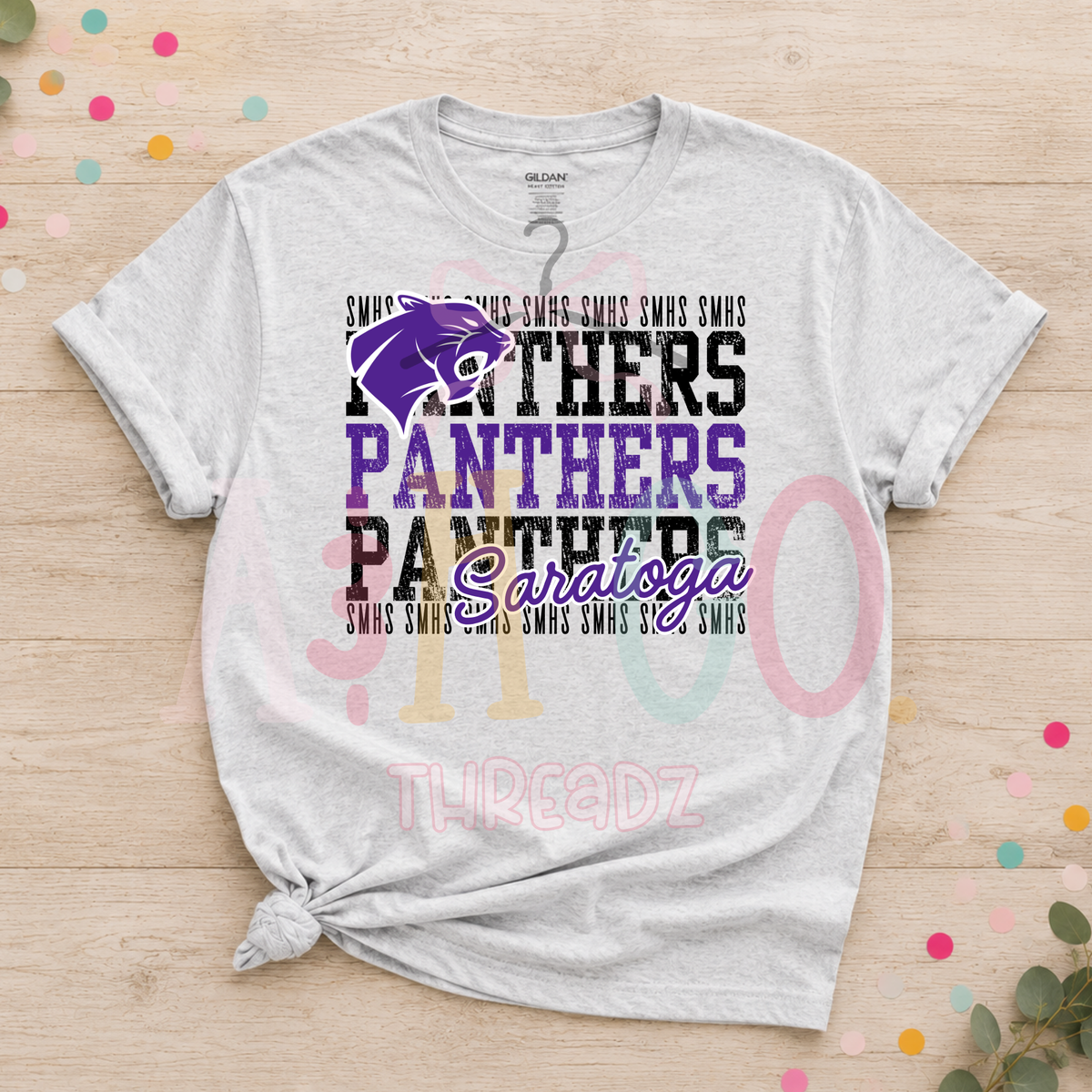 Saratoga - Panthers Stacked and Distressed