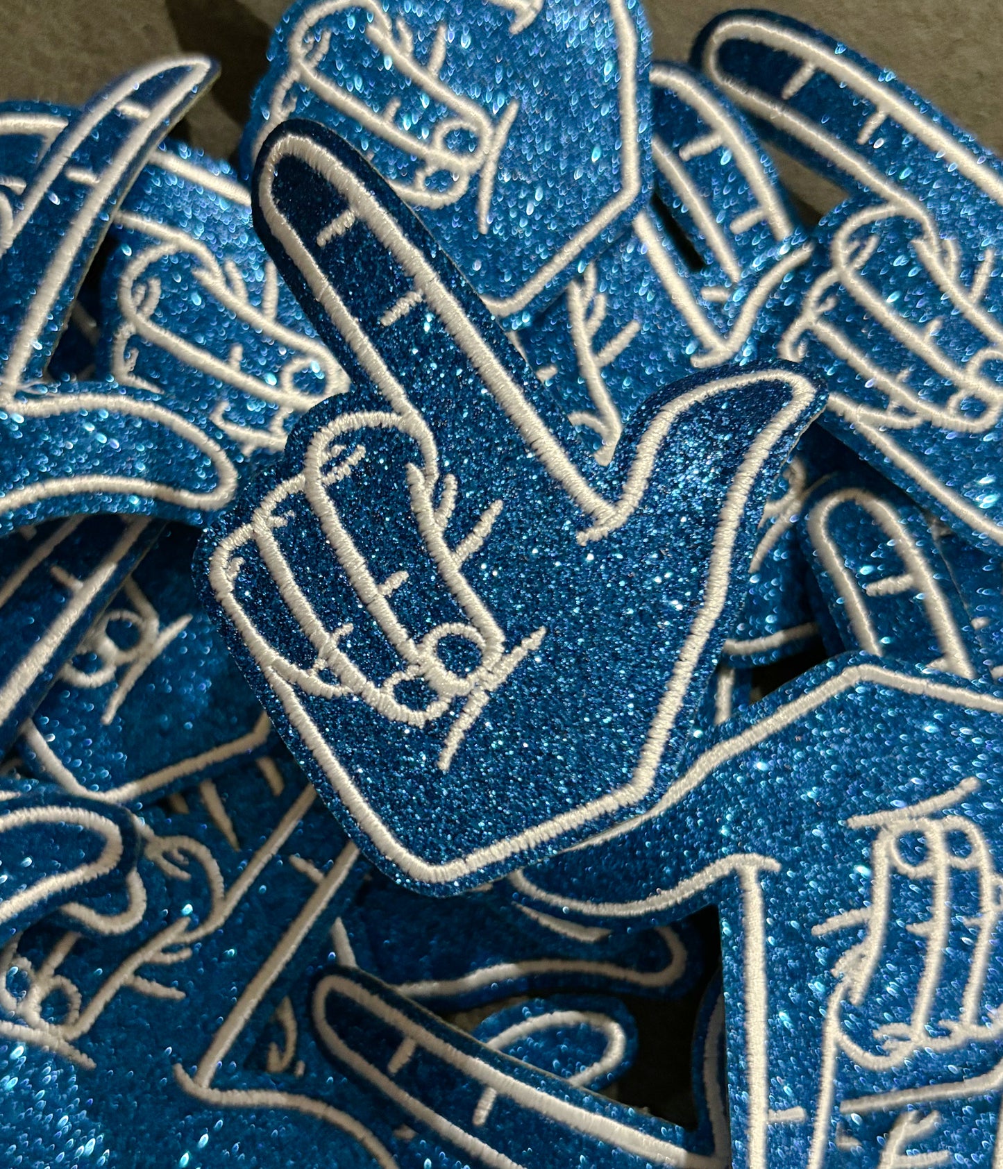 Iron On Patch - Blue Hand