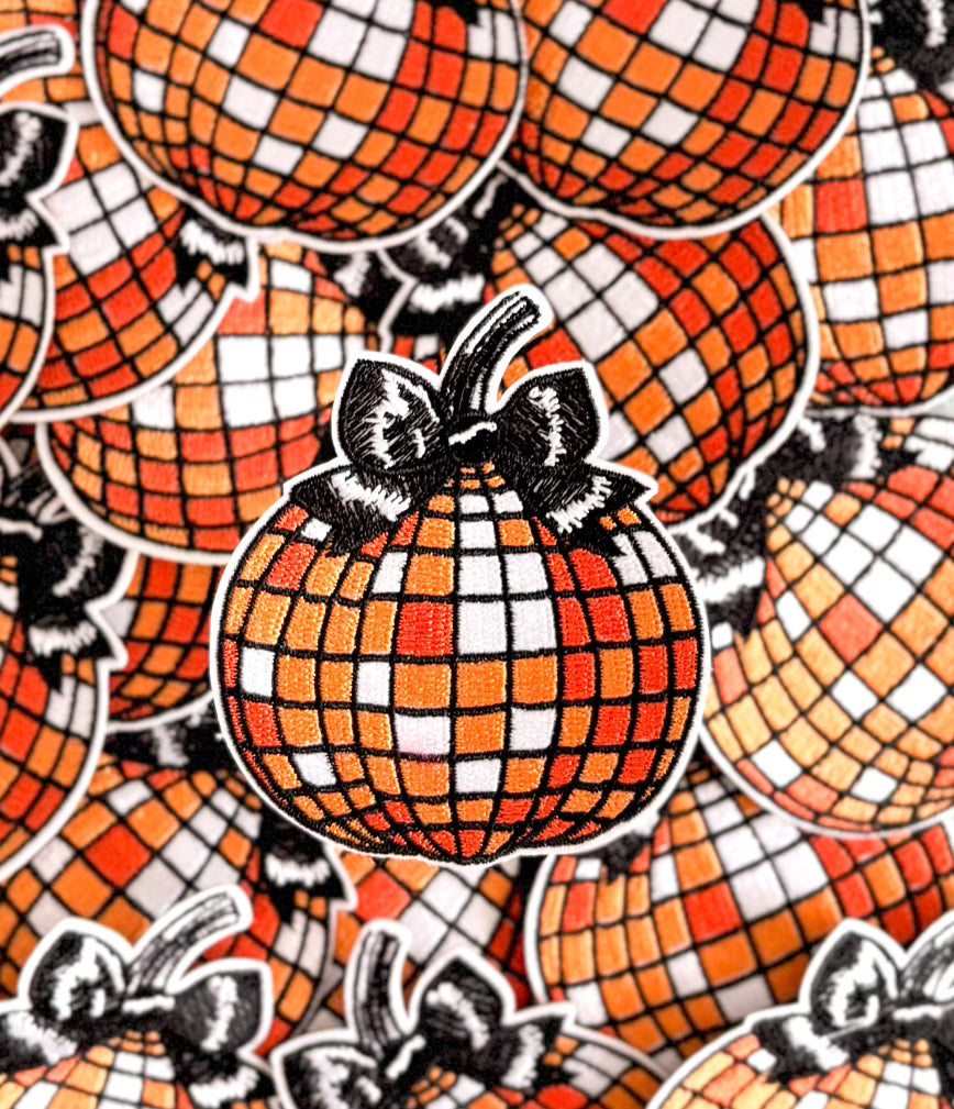 Iron On Patch - Disco Pumpkin