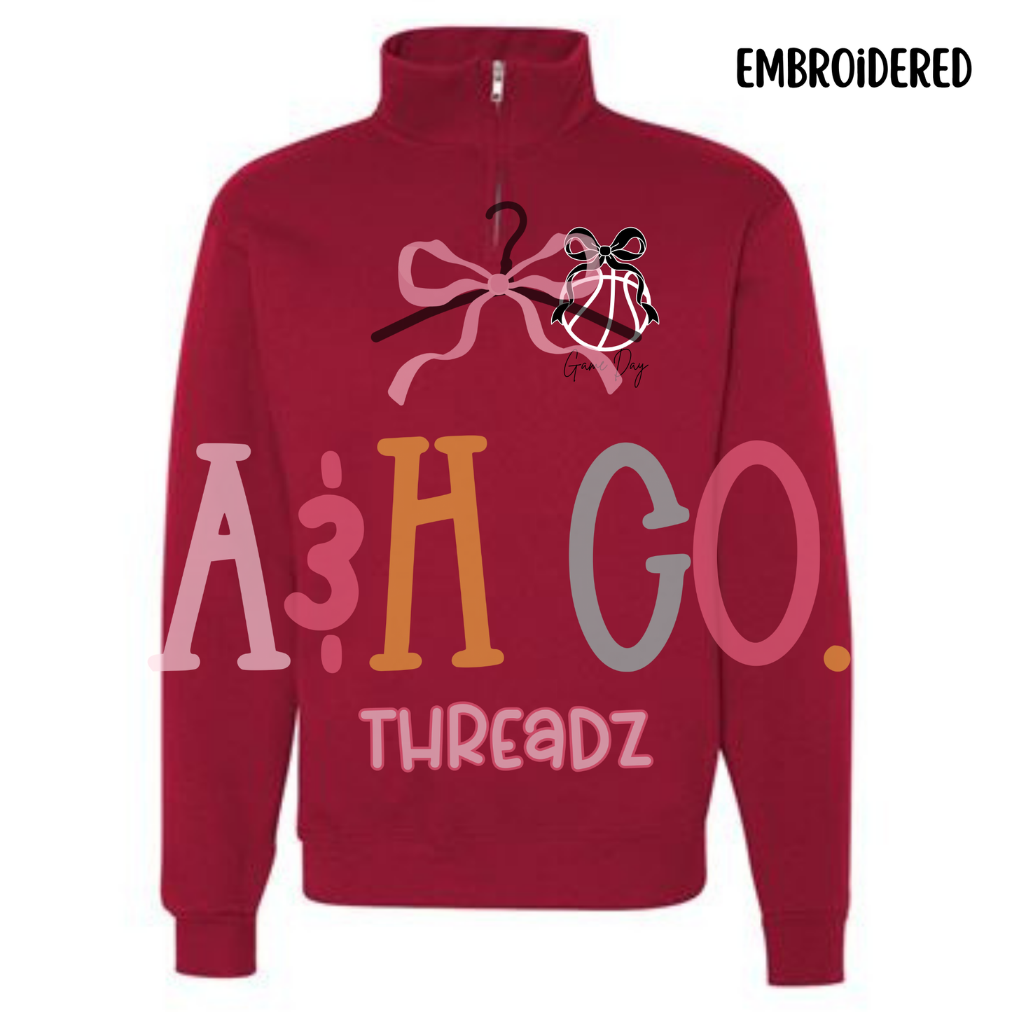 Basketball Game Day Embroidery - 1/4 Zip