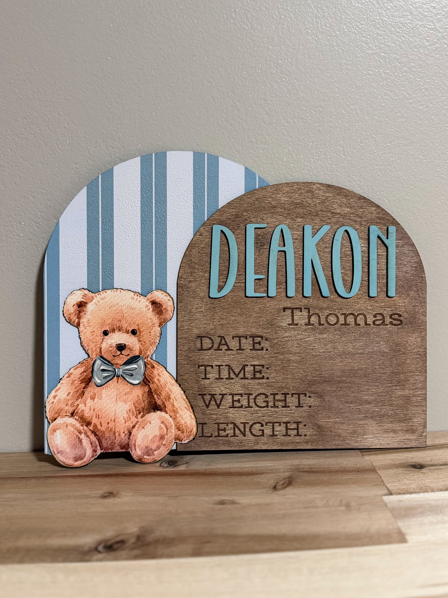 Teddy Stat sign - Personalizable