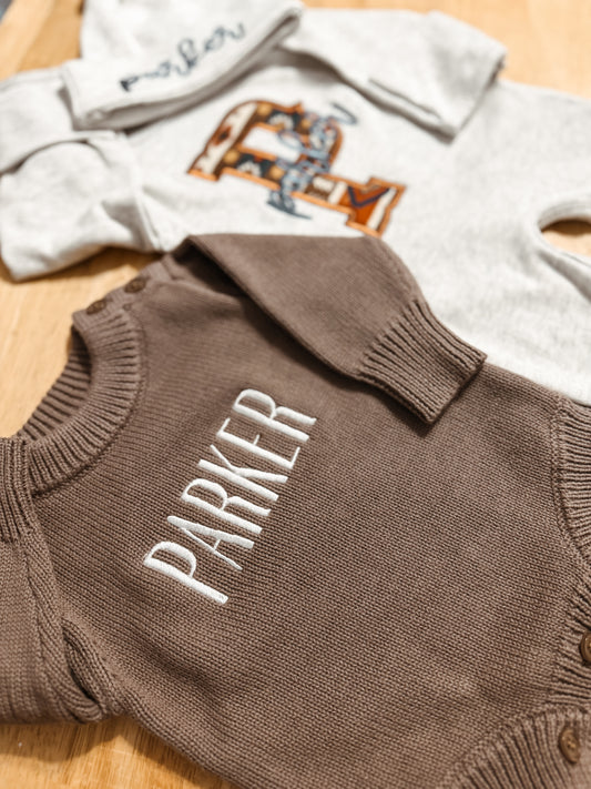 Custom Name - Knit Romper