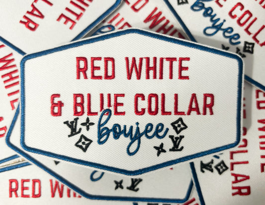 Iron On Patch - Red White and Blue Collar Boujee