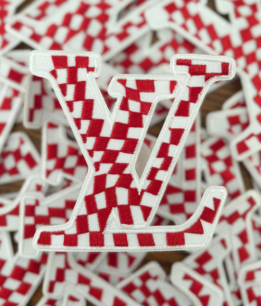Iron On Patch - Red Boujee Checkered