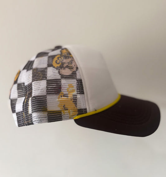 WY Checkered Trucker Hat