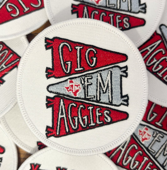 Iron On Patch - Gig ‘Em Penland Flag