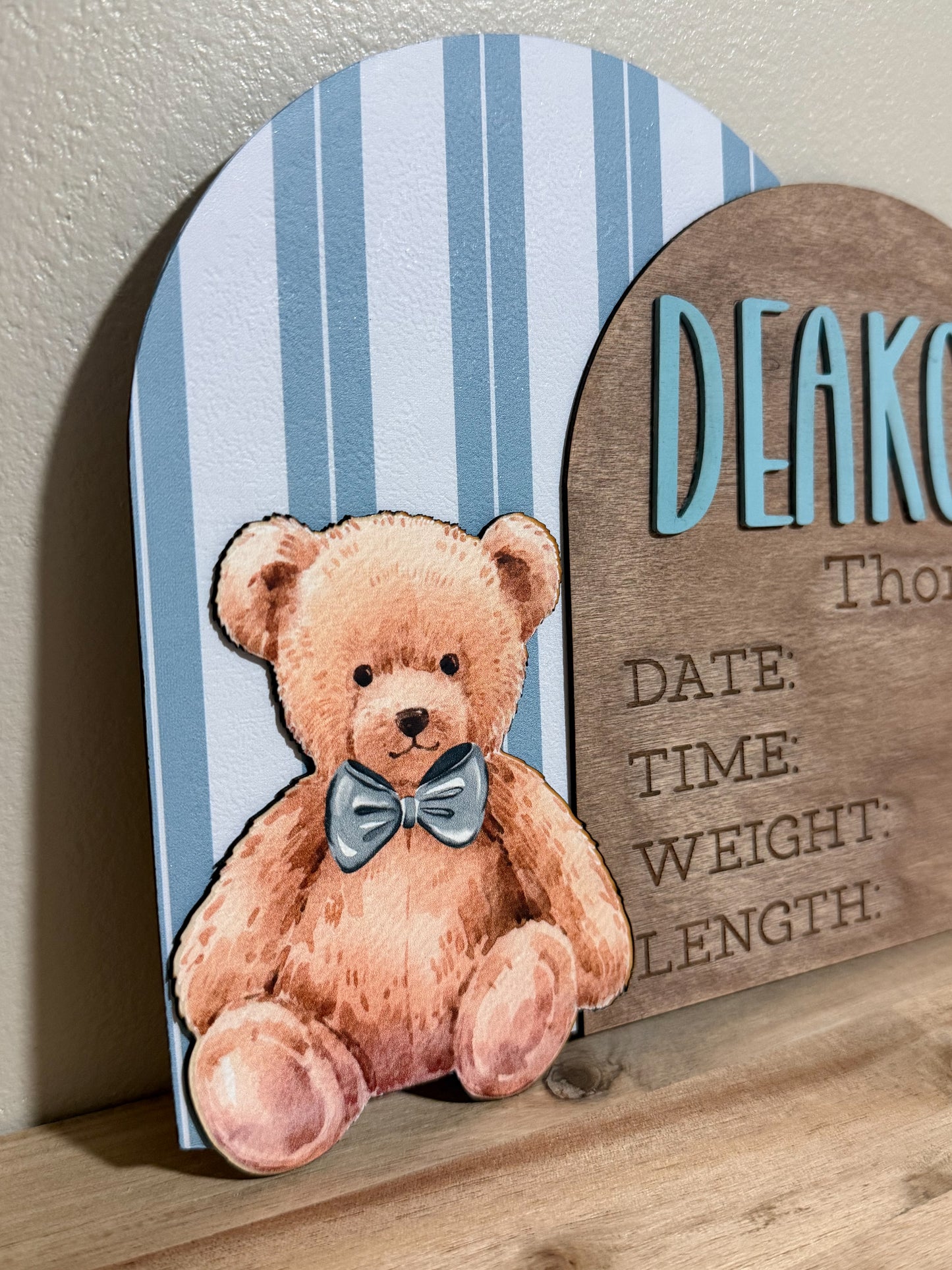 Teddy Stat sign - Personalizable