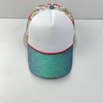 Green Guy - Glitter Brim Checkered Trucker Hat