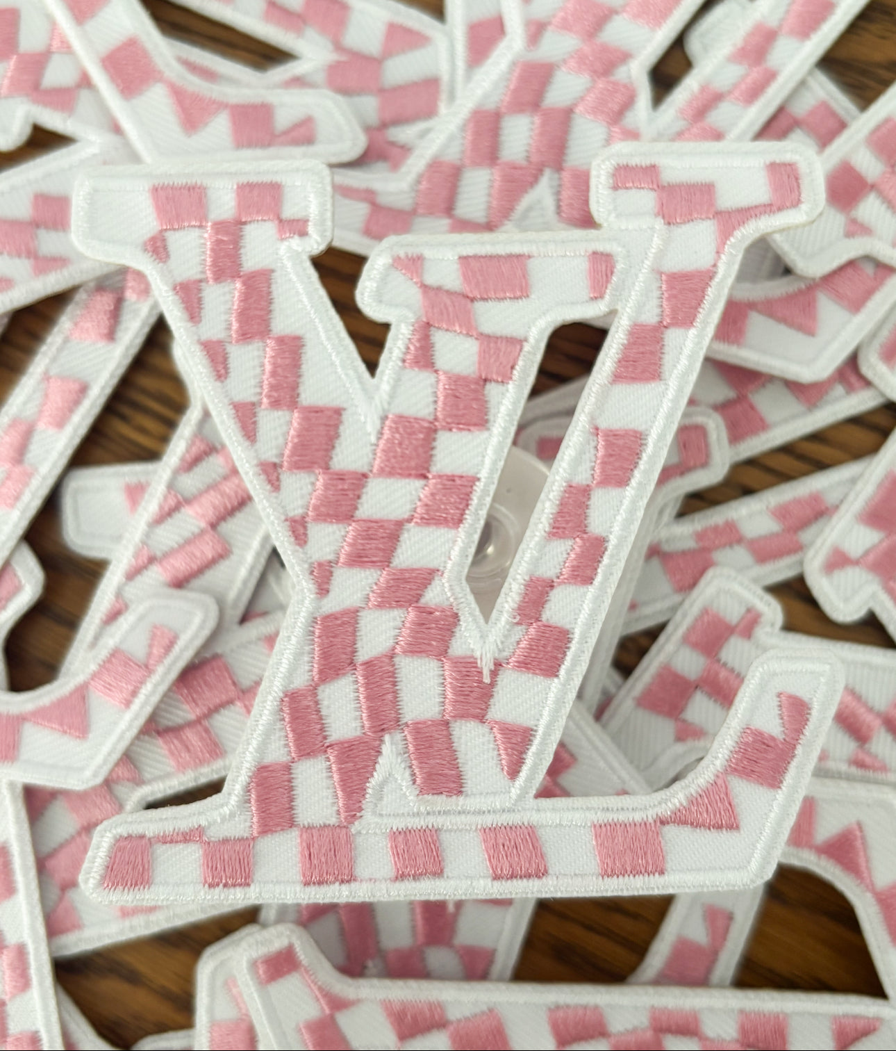 Iron On Patch - Pink Boujee Checkered