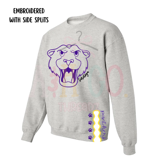 Vintage Panther - Side Split Embroidered Crewneck
