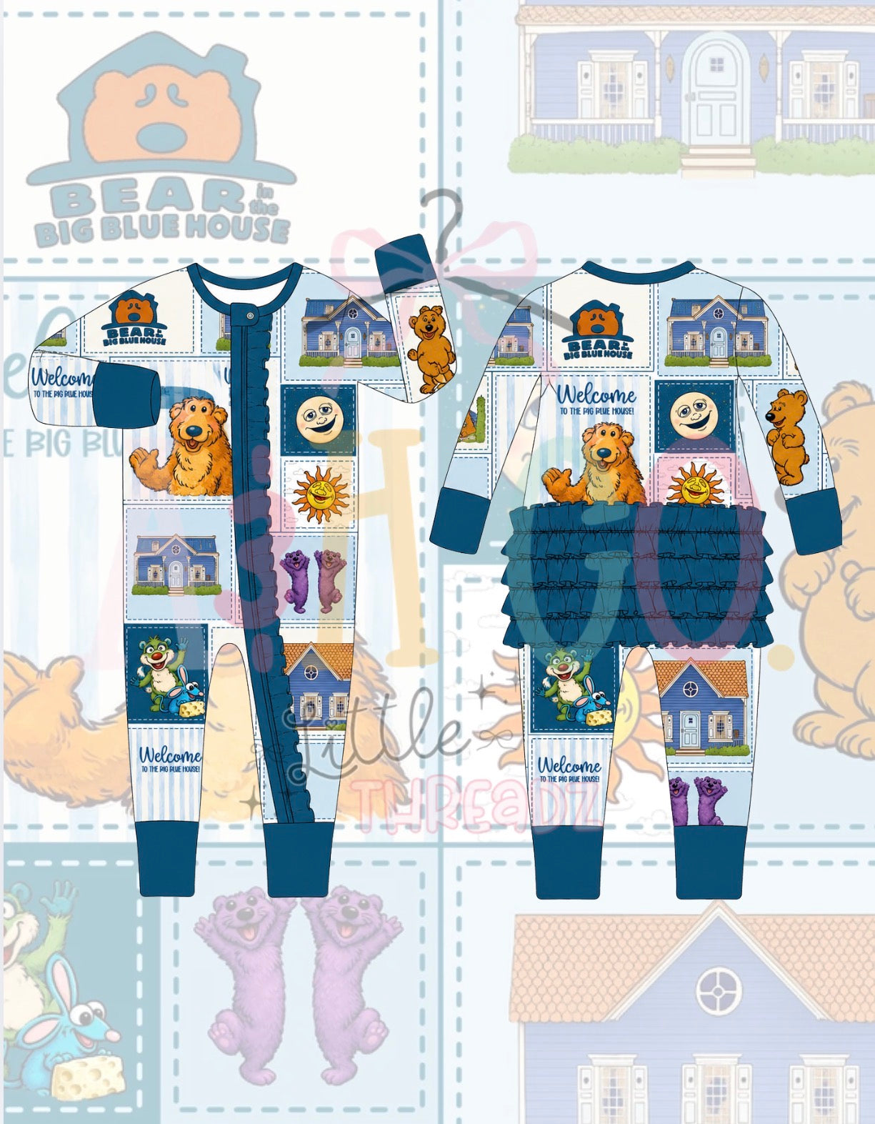 **RUFFLES** Big blue house - Bamboo Zippy