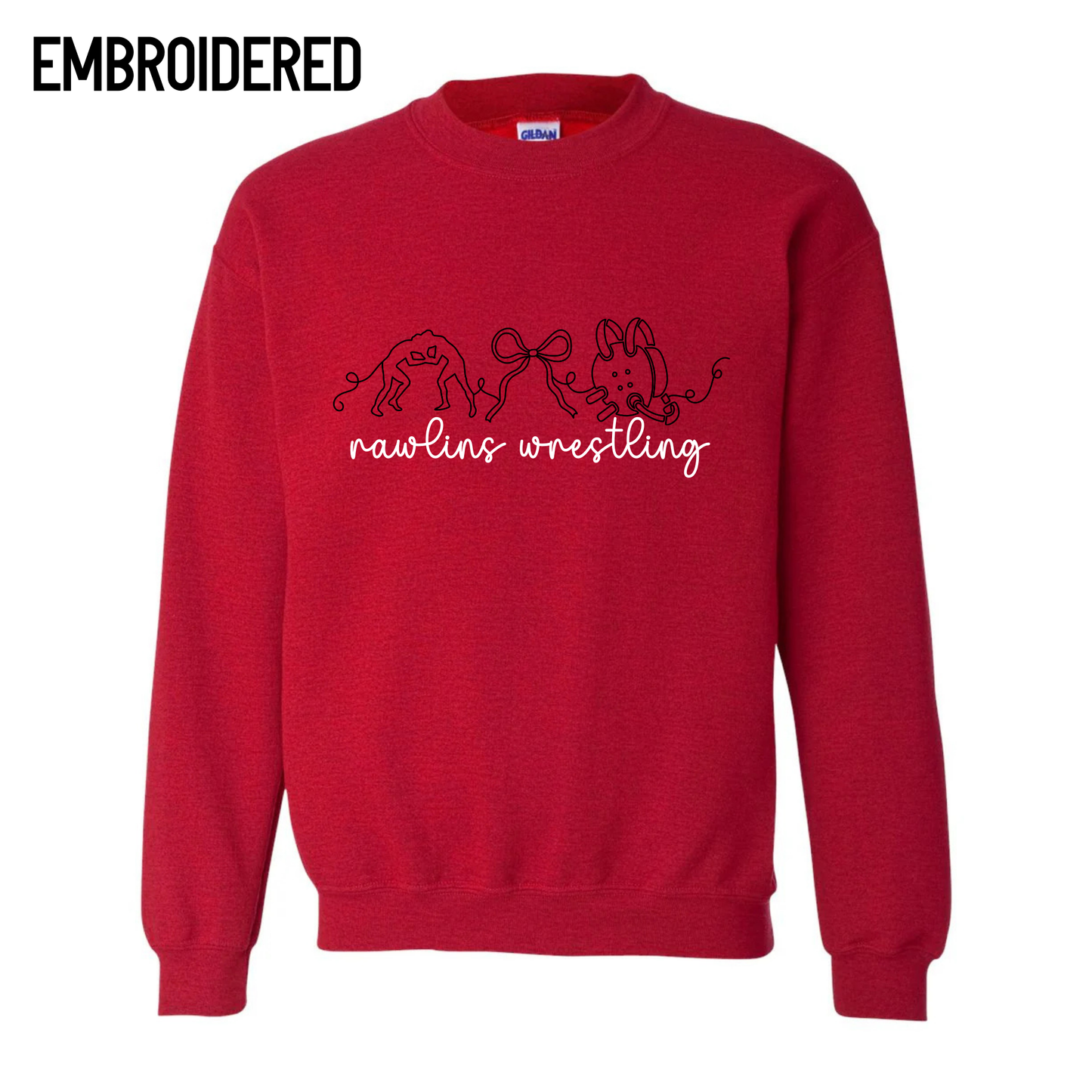 Rawlins Wrestling - Bow Embroidered Crew