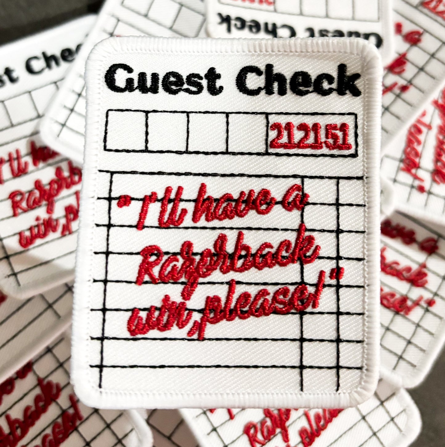 Iron On Patch - Guest Check Razorbacks