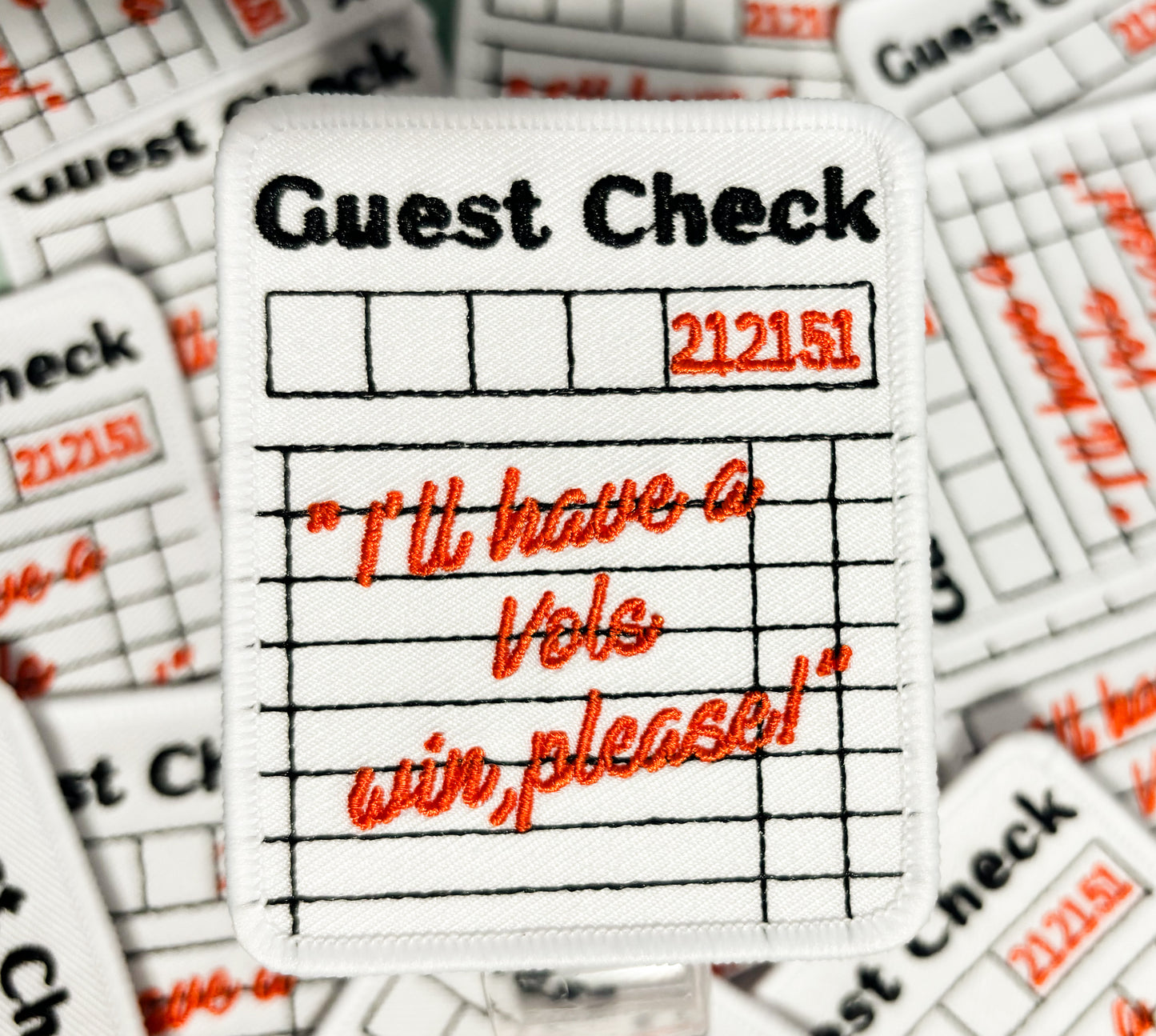 Iron On Patch - Guest Check Vols orange