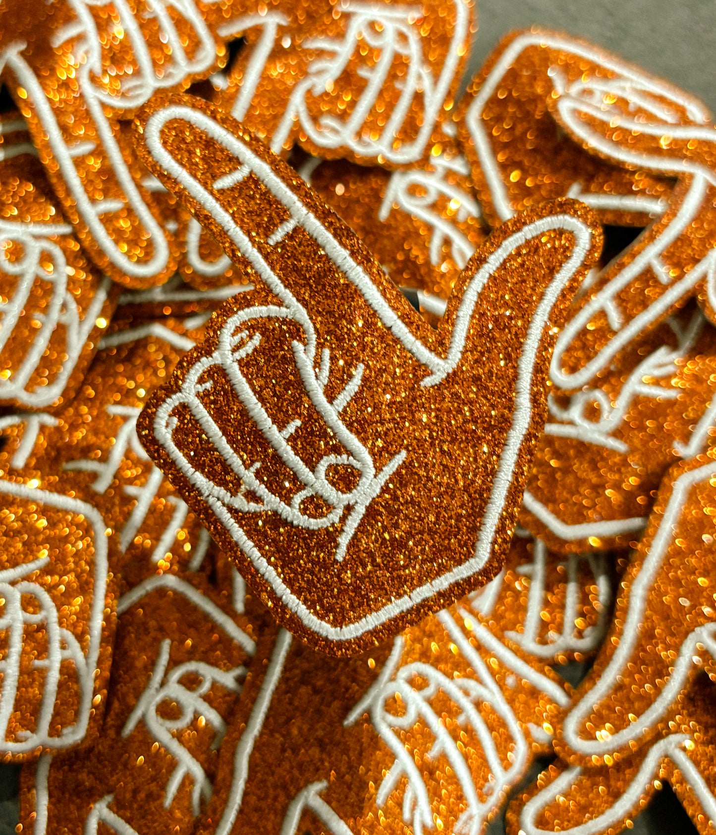 Iron On Patch - Orange Hand