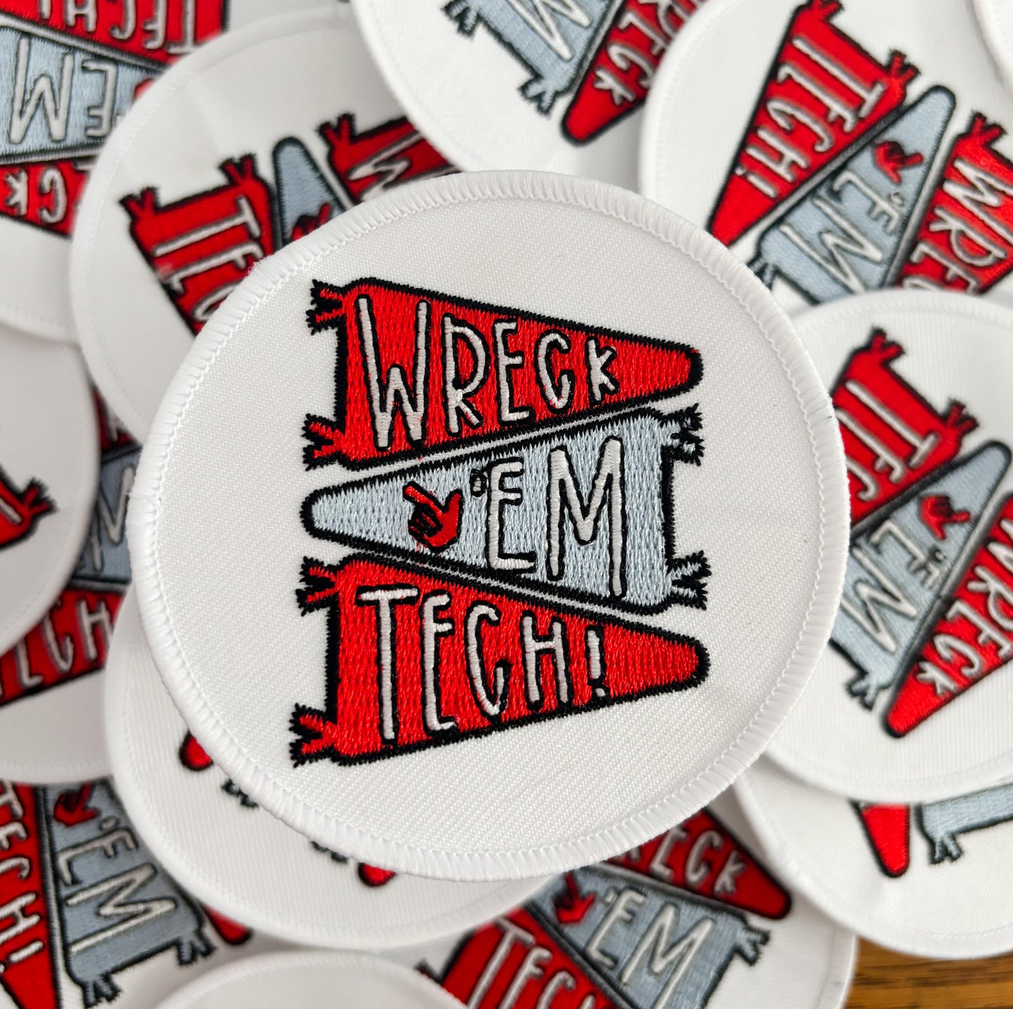Iron On Patch - Wreck Em Tech Pennant