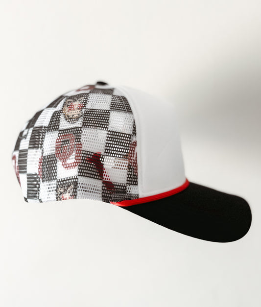 OK Sooners Checkered Trucker Hat